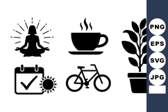 Minimal Wellness Lifestyle Icon Bundle for Printables Product Image 1