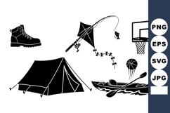 Outdoor Adventure Camping Clipart Set For Crafts Product Image 1