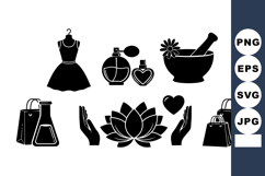 Minimalist Beauty Spa Icon Set for Wellness Branding Product Image 1