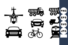 Silhouette Vehicle Icons Bundle for Design Projects Product Image 1