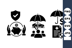 Insurance Protection Icon Set For Business Finance Product Image 1