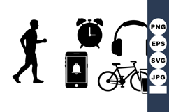 Minimalist Fitness Icon Vector Clipart Bundle Product Image 1