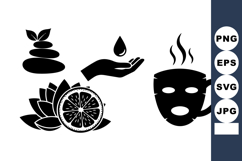 Wellness Spa Icon Vector Clipart Set for Relaxation Branding Product Image 1