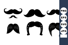 Retro Mustache Vector Clipart Bundle for Designers Product Image 1