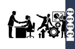Business Meeting Silhouette Vector Clipart Set for Product Image 1