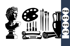 Vintage Antique Art Supplies Clipart Bundle Set Product Image 1