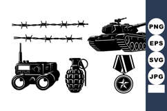 Military Icon Vector Set for Graphic Projects Product Image 1