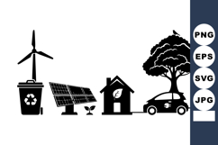 Eco Energy Vector Clipart Bundle for Sustainability Projects Product Image 1