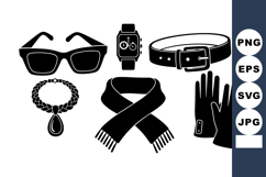 Vintage Winter Accessories Vector Clipart Set Bundle Product Image 1