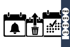 Flat Calendar Icon Vector Bundle for Apps and Planners Product Image 1