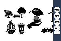 Sustainable Energy Eco Icon Set For Environmental Designs Product Image 1