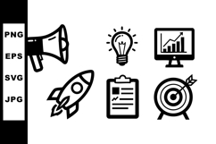 Business Growth and Marketing Strategy Icons Vector Product Image 1