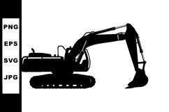 Excavator Silhouette Vector Artwork Industrial Design Product Image 1