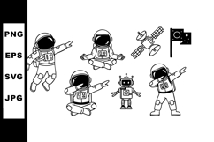 Astronauts Robot Satellite Space Exploration Vector Illustra Product Image 1