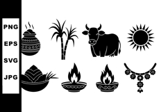 Traditional Indian Harvest Festival Vector Icons Product Image 1