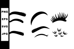 Vector Eyebrow Shapes and Eyelash Styles for Beauty Design Product Image 1