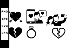 Love Heartbreak Icons with Ring &amp; Social Media Product Image 1