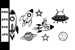 Rocket Spaceship Alien Flying Space Vector Illustration Product Image 1