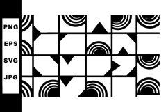 Abstract Geometric Black and White Pattern Vector Design Product Image 1