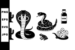 Cobra Snake with Venom Bottle and Eggs Vector Illustration Product Image 1