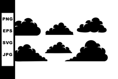 Black Silhouette Clouds Vector Set with Shapes Product Image 1