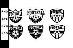 Football Emblem Vector Set with Six Soccer Badges Product Image 1