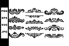 Decorative Vintage Ornamental Borders and Flourishes Vector Product Image 1
