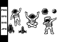 Astronauts in Space Cartoon Vector Illustration Product Image 1