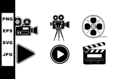 Vintage and Modern Film Camera Vector Icons Set Product Image 1