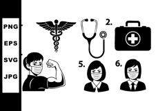 Medical and Healthcare Vector Icons Set with Caduceus Product Image 1