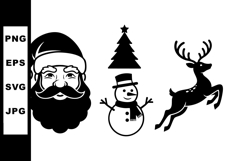 Santa Claus Snowman Reindeer Christmas Icons Product Image 1