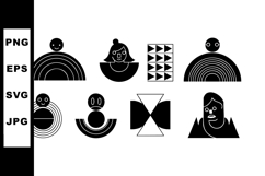 Abstract Geometric Faces and Shapes Vector Art Product Image 1