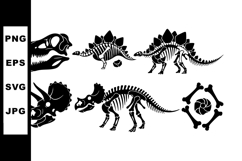 Dinosaur Skeleton Collection Vector Art for Design Product Image 1