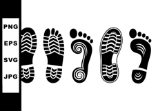 Footprint and Shoe Sole Vector Collection Product Image 1