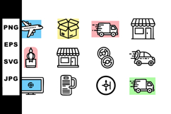 Delivery and Shipping Icons Vector Set for Logistics Product Image 1