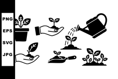 Plant Growth and Gardening Tools Vector Illustration Product Image 1