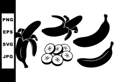 Banana Silhouette Vector Collection for Food Design Product Image 1