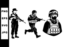 Tactical Soldier Team in Combat Gear Vector Illustration Product Image 1