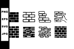 Brick Wall Vector Icons with Hand Placing Brick Product Image 1