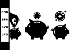 Piggy Bank Coin Savings Money Finance Icons Product Image 1