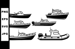 Small Boats Vector Collection with Fishing and Motorboats Product Image 1