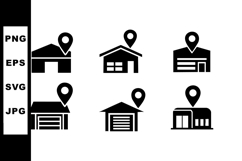 House Location Pin Icons Set for Real Estate Maps Product Image 1