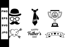 Fathers Day Celebration Icons Vector Set Product Image 1