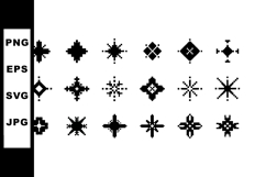 Set of 20 Pixel Star Icons with Sparkle Effects for Design Product Image 1