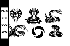 Aggressive Cobra Snake Vector Set with Hood Displays Product Image 1