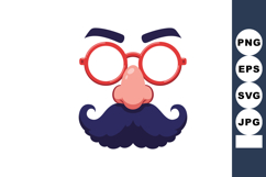 Funny face disguise glasses with big nose thick mustache and Product Image 1
