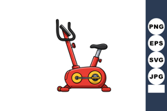 Red exercise bike fitness equipment for indoor workout and c Product Image 1