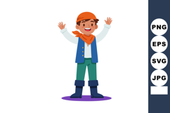Happy cheerful boy in colorful pirate costume smiling with h Product Image 1