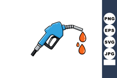 Fuel pump nozzle with dripping gasoline drops vector illustr Product Image 1