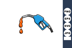 Fuel pump nozzle with dripping orange liquid gasoline vector Product Image 1